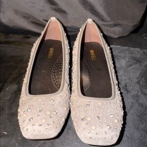 Vaneli Grey Studded Flats